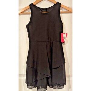 Amy Byer Girls Black Layer Chiffon Dress‎ NWT Formal Serious